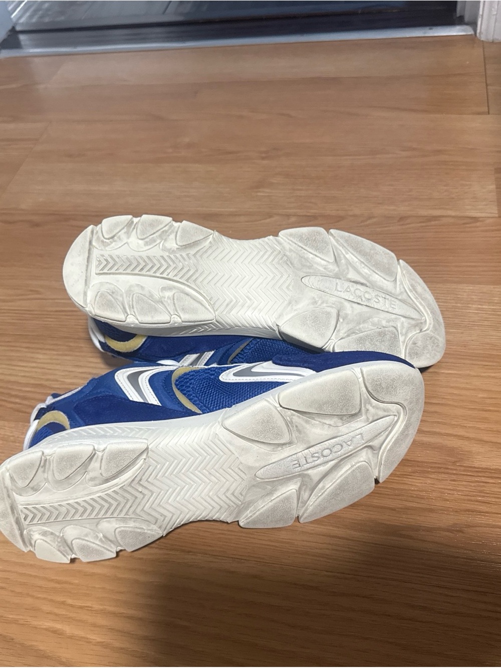 Lacoste Men's Sneakers L003 Neo Lace-up Sneakers Shoes Blue White Size 11 USED - Picture 11 of 16